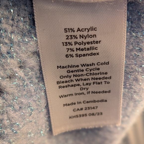 WMS Talbots Light Blue Textured Sweater NWT Boat Neckline SZ XL - Picture 4 of 4